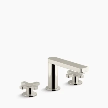 Kohler Composed Widespread bathroom sink faucet with Cross handles, 1.2 gpm - Vibrant Polished Nickel