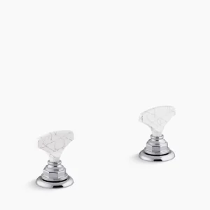 Kohler Artifacts Howlite T-handle bathroom sink faucet handles – Polished Chrome