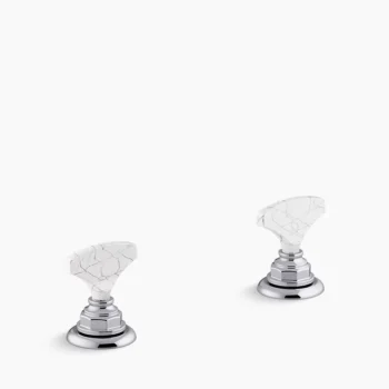 Kohler Artifacts Howlite T-handle bathroom sink faucet handles - Polished Chrome