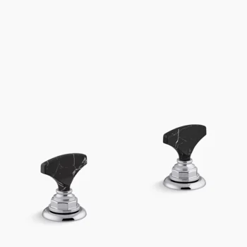 Kohler Artifacts Nero Marquina T-handle bathroom sink faucet handles - Polished Chrome