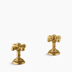 Kohler Artifacts Cross bathroom sink faucet handles – Vibrant Brushed Moderne Brass