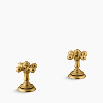 Kohler Artifacts Cross bathroom sink faucet handles - Vibrant Brushed Moderne Brass