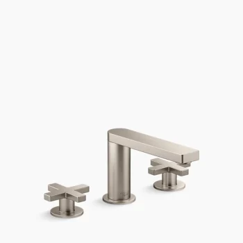 Kohler Composed Widespread bathroom sink faucet with Cross handles, 1.2 gpm - Vibrant Brushed Nickel