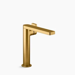 Kohler Composed Tall single-handle bathroom sink faucet with Lever handle, 1.2 gpm – Vibrant Brushed Moderne Brass