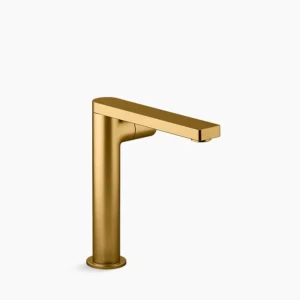 Kohler Composed Tall single-handle bathroom sink faucet with Cylindrical handle, 1.2 gpm – Vibrant Brushed Moderne Brass
