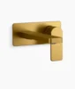 Kohler Parallel Wall-mount single-handle bathroom sink faucet, 1.2 gpm – Vibrant Brushed Moderne Brass