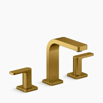 Kohler Parallel Widespread bathroom sink faucet, 0.5 gpm - Vibrant Brushed Moderne Brass