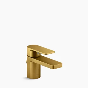 Kohler Parallel Low single-handle bathroom sink faucet, 1.0 gpm – Vibrant Brushed Moderne Brass