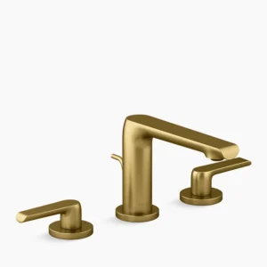 Kohler Avid Widespread bathroom sink faucet, 1.0 gpm – Vibrant Brushed Moderne Brass