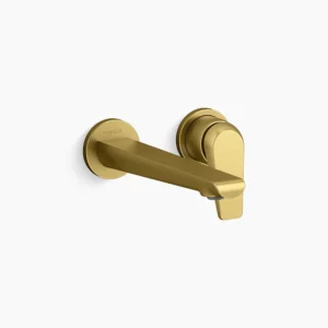 Kohler Avid Wall-mount bathroom sink faucet, 1.2 gpm – Vibrant Brushed Moderne Brass