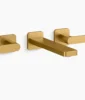 Kohler Parallel Wall-mount bathroom sink faucet trim, 1.2 gpm – Vibrant Brushed Moderne Brass