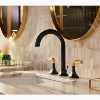 Kohler Occasion Bathroom sink faucet spout with Cane design, 1.0 gpm - Vibrant Brushed Nickel - Image 3