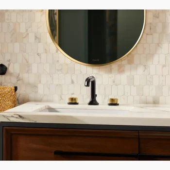 Kohler Occasion Bathroom sink faucet spout with Straight design, 1.0 gpm - Vibrant Brushed Nickel - Image 2