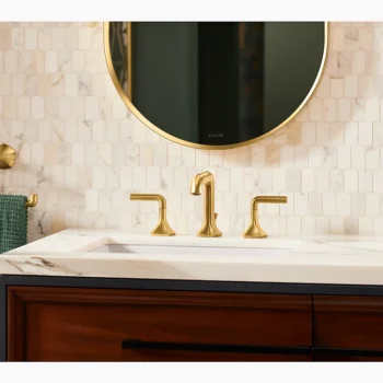 Kohler Occasion Bathroom sink faucet spout with Straight design, 1.0 gpm - Vibrant Brushed Nickel - Image 3
