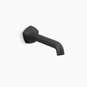 Kohler Occasion Wall-mount bathroom sink faucet spout with Straight design, 1.2 gpm – Matte Black