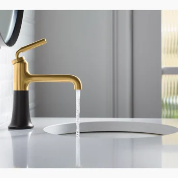 Kohler Tone Single-handle bathroom sink faucet, 1.0 gpm - Polished Chrome with Matte Black - Image 4