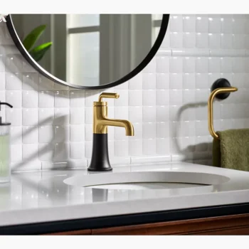 Kohler Tone Single-handle bathroom sink faucet, 1.0 gpm - Polished Chrome with Matte Black - Image 2