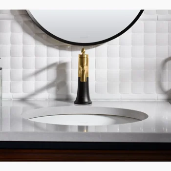 Kohler Tone Single-handle bathroom sink faucet, 1.0 gpm - Polished Chrome with Matte Black - Image 3