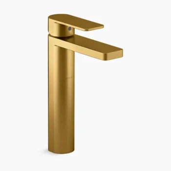 Kohler Parallel Tall single-handle bathroom sink faucet, 1.0 gpm - Vibrant Brushed Moderne Brass