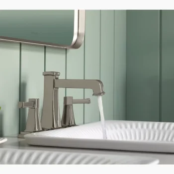 Kohler Riff Centerset bathroom sink faucet, 1.0 gpm - Vibrant Polished Nickel - Image 3