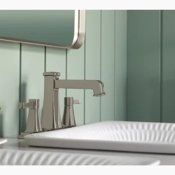 Kohler Riff Centerset bathroom sink faucet, 1.0 gpm - Vibrant Polished Nickel - Image 2