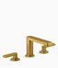 Kohler Composed Widespread bathroom sink faucet with Lever handles, 1.2 gpm – Vibrant Brushed Moderne Brass