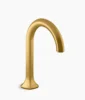 Kohler Occasion Bathroom sink faucet spout with Cane design, 1.0 gpm – Vibrant Brushed Moderne Brass