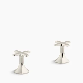 Kohler Occasion Cross bathroom sink faucet handles - Vibrant Polished Nickel