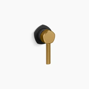 Kohler Occasion Wall-mount bathroom sink faucet handle – Matte Black with Moderne Brass
