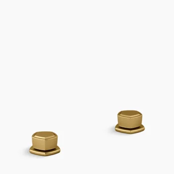 Kohler Occasion Knob bathroom sink faucet handles - Vibrant Brushed Moderne Brass