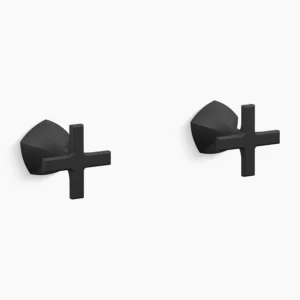 Kohler Occasion Wall-mount bathroom sink faucet Cross handle trim, 1.2 gpm – Matte Black