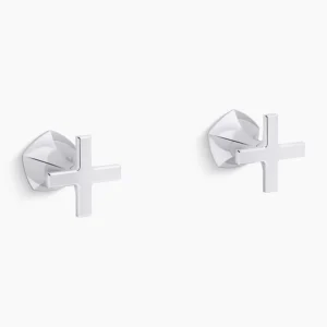 Kohler Occasion Wall-mount bathroom sink faucet Cross handle trim, 1.2 gpm – Polished Chrome