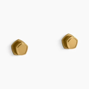 Kohler Occasion Wall-mount bathroom sink faucet Knob handle trim, 1.2 gpm – Vibrant Brushed Moderne Brass