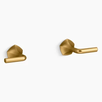 Kohler Occasion Wall-mount bathroom sink faucet Lever handle trim, 1.2 gpm - Vibrant Brushed Moderne Brass