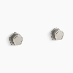 Kohler Occasion Wall-mount bathroom sink faucet Knob handle trim, 1.2 gpm – Vibrant Brushed Nickel