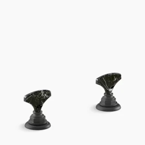 Kohler Artifacts Nero Marquina T-handle bathroom sink faucet handles – Matte Black