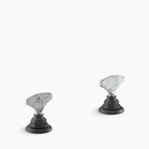 Kohler Artifacts Howlite T-handle bathroom sink faucet handles – Matte Black