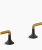 Kohler Occasion Lever bathroom sink faucet handles – Matte Black with Moderne Brass