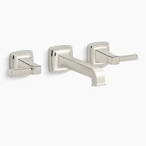 Kohler Riff Wall-mount bathroom sink faucet trim, 1.2 gpm – Vibrant Polished Nickel