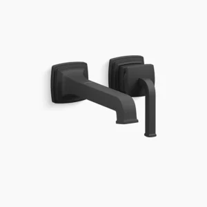 Kohler Riff Wall-mount single-handle bathroom sink faucet, 1.2 gpm – Matte Black