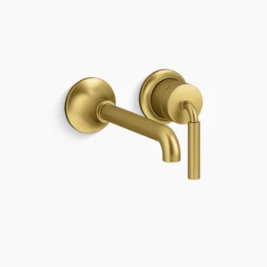 Kohler Tone Wall-mount single-handle bathroom sink faucet, 1.2 gpm – Vibrant Brushed Moderne Brass