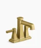 Kohler Riff Centerset bathroom sink faucet, 1.0 gpm – Vibrant Brushed Moderne Brass