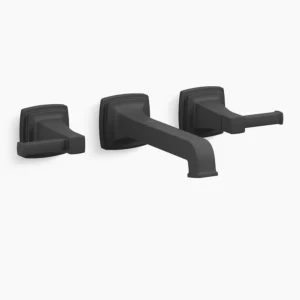 Kohler Riff Wall-mount bathroom sink faucet trim, 1.2 gpm – Matte Black