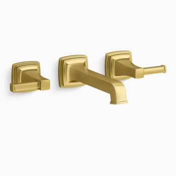 Kohler Riff Wall-mount bathroom sink faucet trim, 1.2 gpm - Vibrant Brushed Moderne Brass