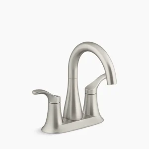 Kohler Simplice Centerset bathroom sink faucet, 1.0 gpm – Vibrant Brushed Nickel