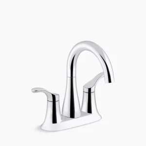Kohler Simplice Centerset bathroom sink faucet, 1.0 gpm – Polished Chrome