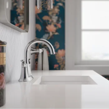 Kohler Simplice Centerset bathroom sink faucet, 1.0 gpm - Vibrant Brushed Nickel - Image 4