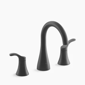 Kohler Simplice Widespread bathroom sink faucet, 1.0 gpm – Matte Black