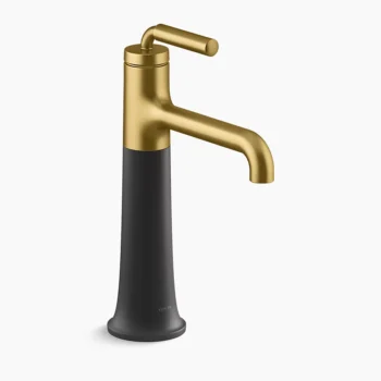 Kohler Tone Tall single-handle bathroom sink faucet, 1.0 gpm - Matte Black with Moderne Brass