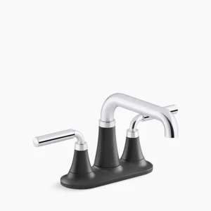 Kohler Tone Centerset bathroom sink faucet, 1.0 gpm – Polished Chrome with Matte Black
